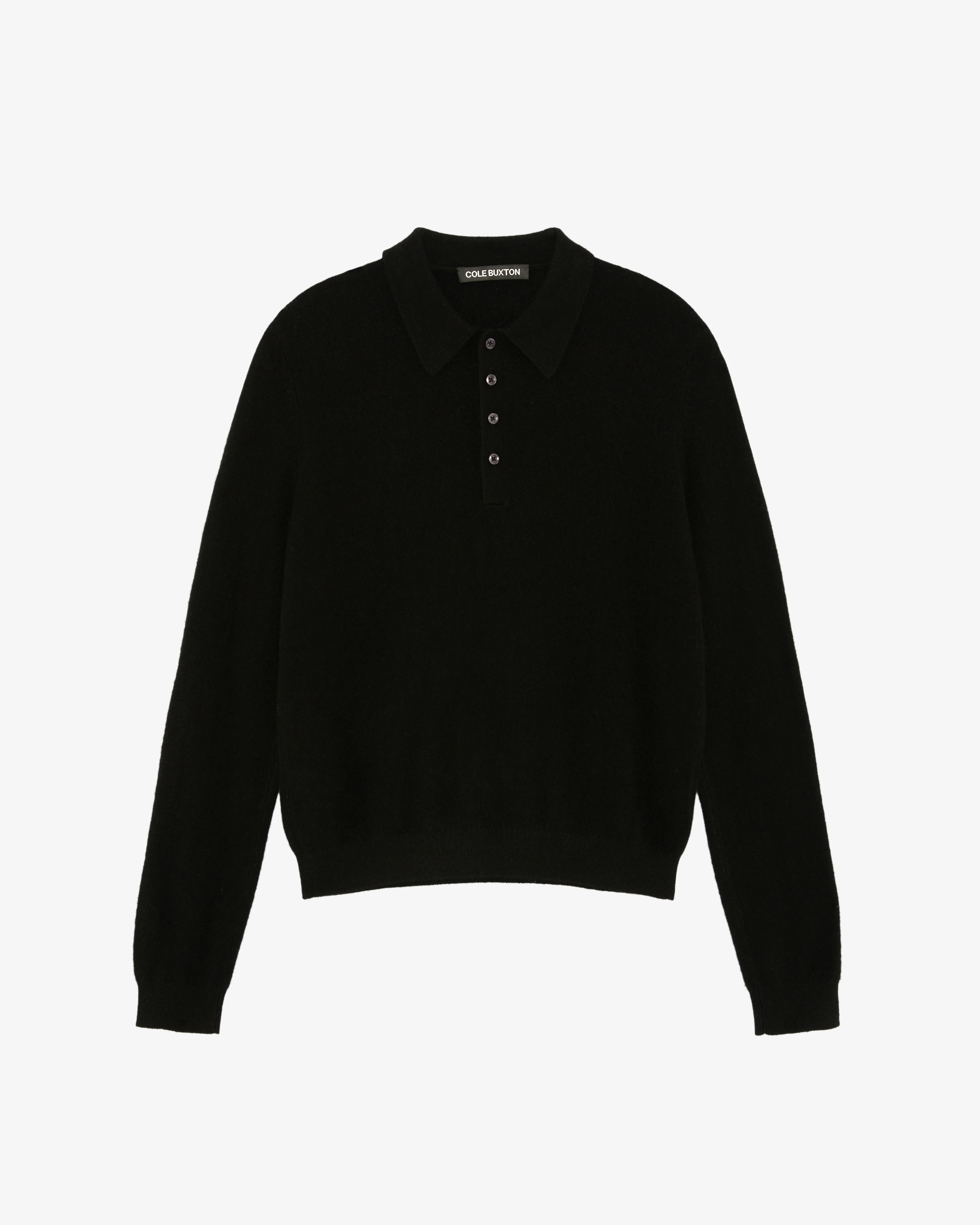 CASHMERE KNIT POLO SWEATER