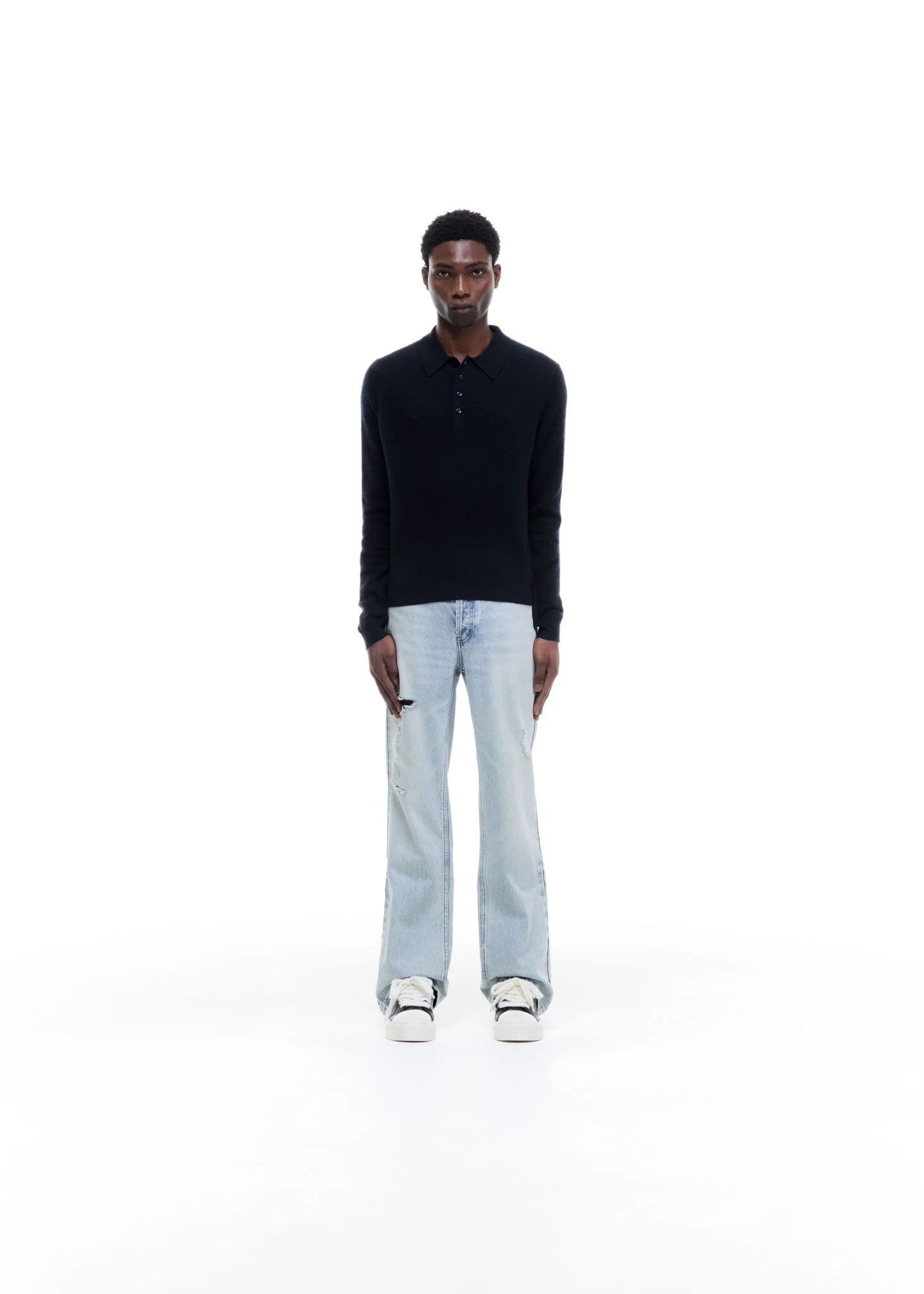 CASHMERE KNIT POLO SWEATER - Image 2