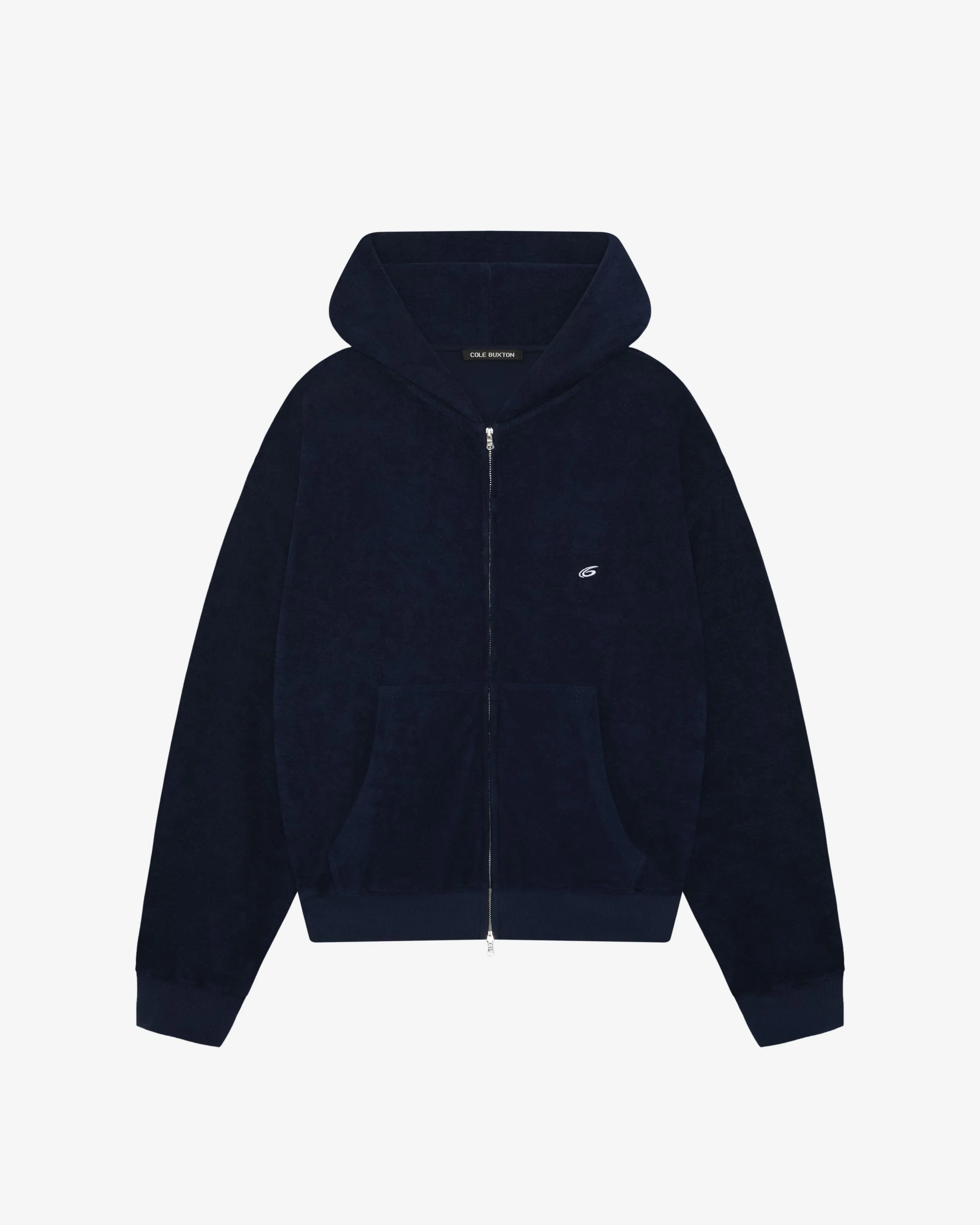 TOWELLING ZIPPED HOODIE