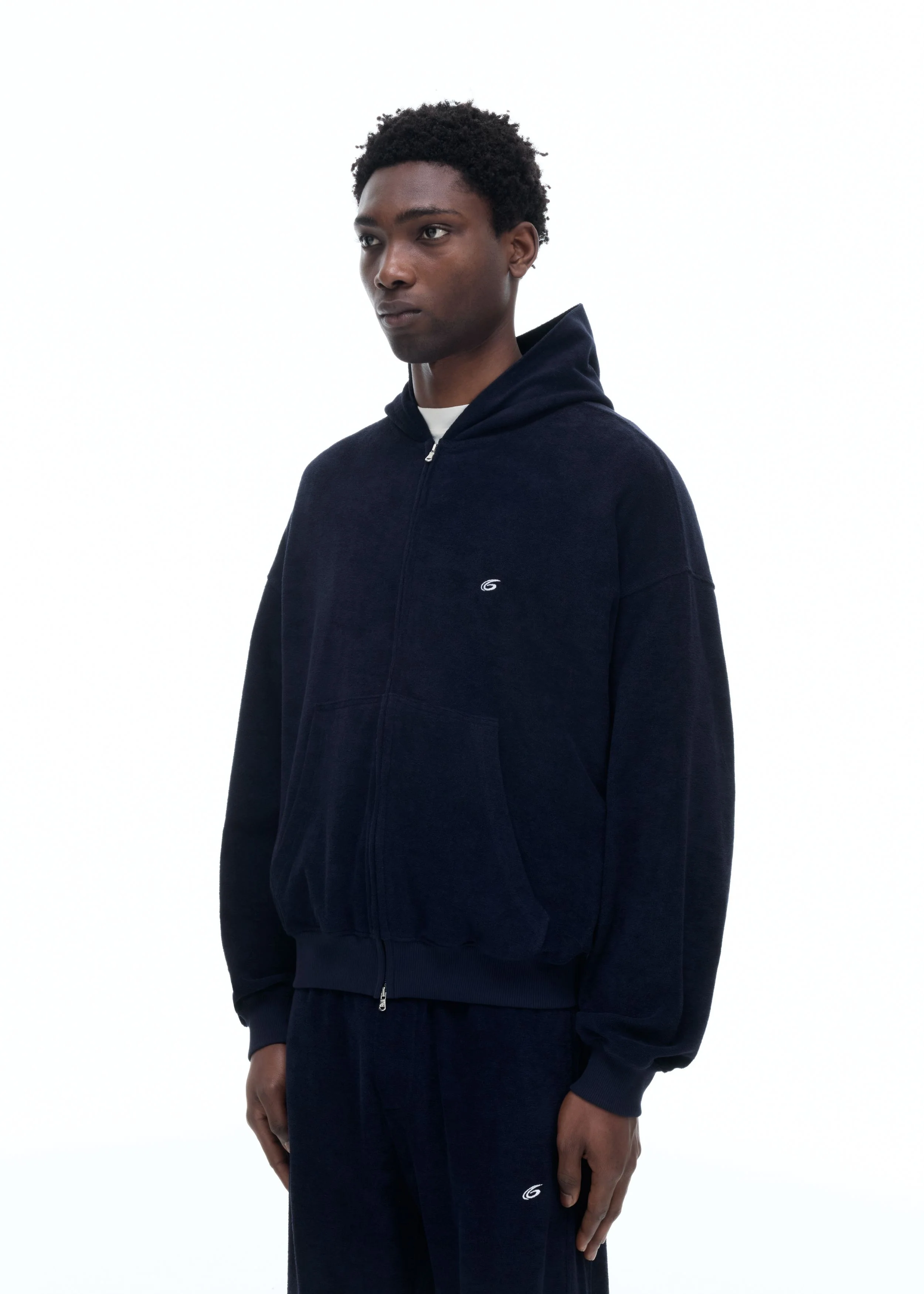 TOWELLING ZIPPED HOODIE - Image 6