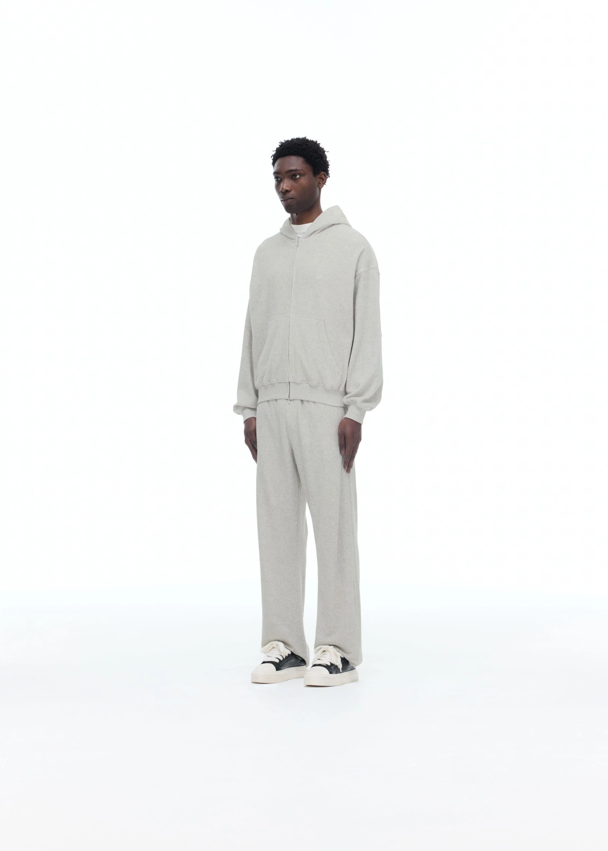 TOWELLING ZIPPED HOODIE - Image 3