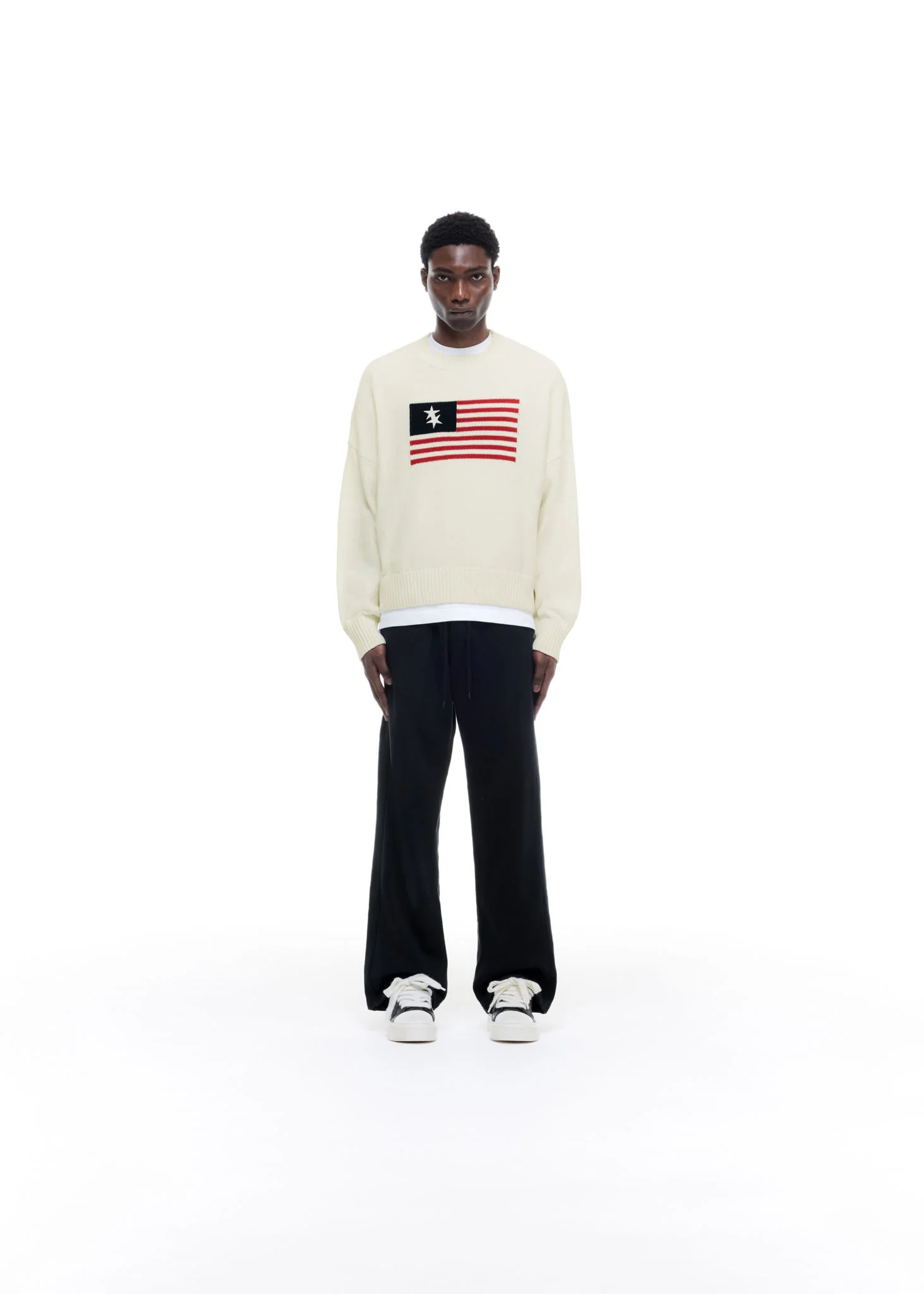 TWO STAR FLAG KNIT SWEATER - Image 2